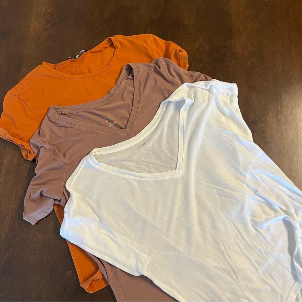 Express, Weekend MaxMara, A New Day Tee T-Shirt Bundle Neutrals (3) Small